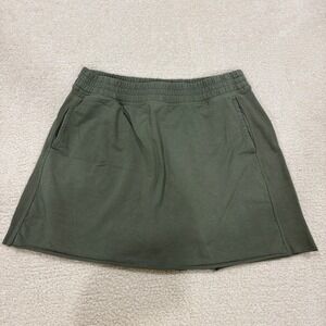 Aerie Offline Sweatshirt Mini Skirt Ribbed Raw Hem Olive Army Green Size Small